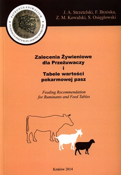 Zalecenia Żywieniowe dla Przeżuwaczy i Tabele wartości pokarmowej pasz